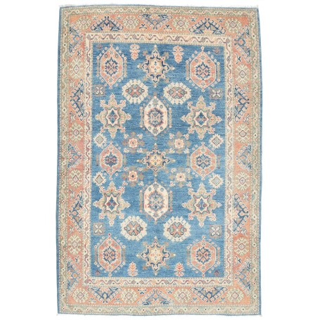 Tappeto Kazak Co Afgahnistan Blu Ceruleo Terracotta 117x185