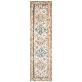 Tappeto Kazak Co Afgahnistan Crema Blu 77x292 cm