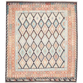Tappeto Killim Afgahnistan Terra Cotta Blu Cielo 262x290 cm