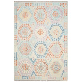 Tappeto Killim Afgahnistan Azzurro Tenue Multicolore Pastell