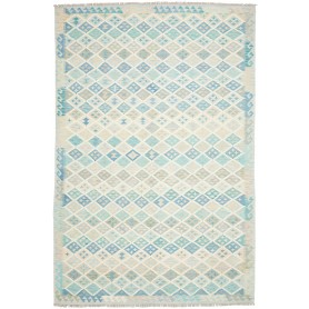Tappeto Killim Afgahnistan Azzurro Turchese E Neutro 202x300