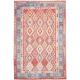Tappeto Kilim Afghanistan Rosso Corallo Azzurro 207x306 cm