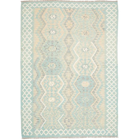 Tappeto Kilim Afghanistan Celeste Beige 179x244 cm