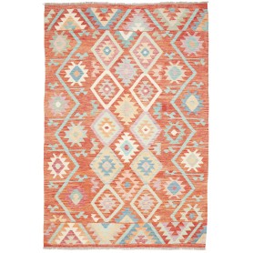 Tappeto Kilim Afghanistan Terracotta Arancio Bruciato 168x25