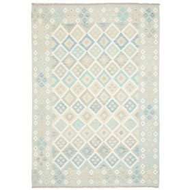 Tappeto Kilim Afghanistan Blu-verde Chiaro Crema 173x242 cm