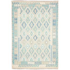 Tappeto Kilim Afghanistan Blu Azzurro 167x244 cm