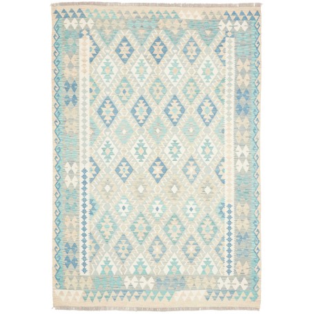 Tappeto Kilim Afghanistan Blu Azzurro 167x244 cm