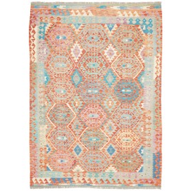 Tappeto Kilim Afghanistan Terracotta Blu 178x246 cm