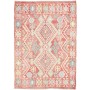 Tappeto Kilim Afghanistan Rosso Terracotta Blu Acqua 172x240