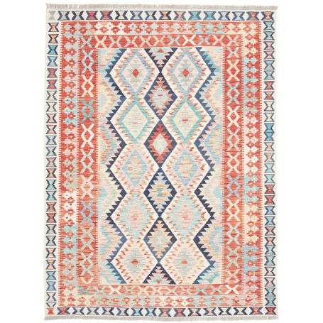 Tappeto Kilim Afghanistan Corallo Terracotta 153x206 cm
