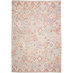 Tappeto Kilim Afghanistan Grigio-beige Multicolore arancio 2