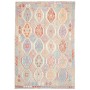 Tappeto Kilim Afghanistan Grigio Chiaro Corallo 202x298 cm