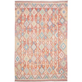 Tappeto Kilim Afghanistan Terracotta Azzurro 200x302 cm