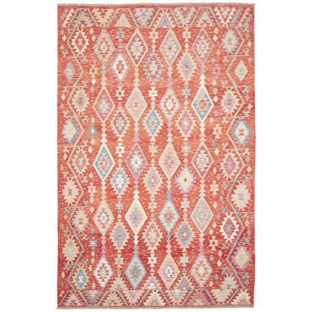 Tappeto Kilim Afghanistan Rosso Mattone Terracotta 204x315 c