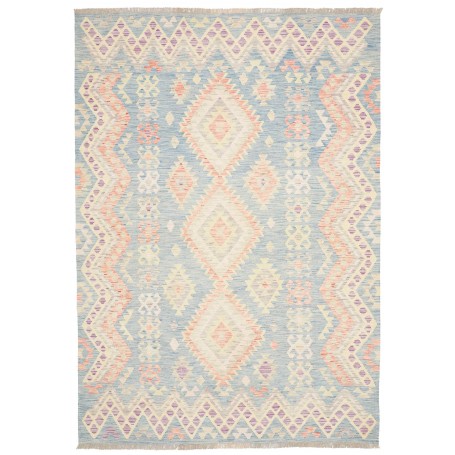 Tappeto Kilim Afghanistan Blu Cielo Blu Denim 175x250 cm