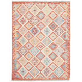 Tappeto Kilim Afghanistan Arancione Multicolore Pastello 150