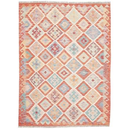 Tappeto Kilim Afghanistan Arancione Multicolore Pastello 150