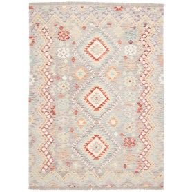 Tappeto Kilim Afghanistan Grigio Chiaro Terracotta 154x207 c
