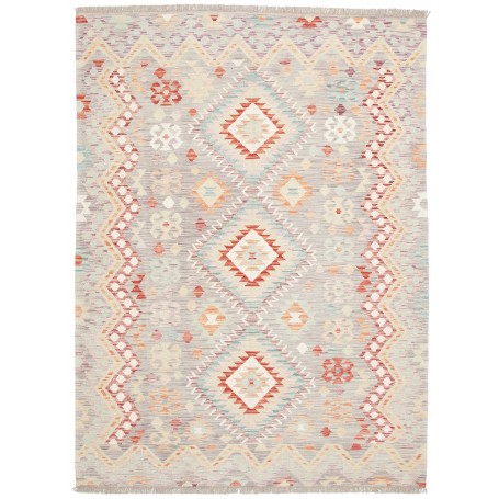 Tappeto Kilim Afghanistan Grigio Chiaro Terracotta 154x207 c