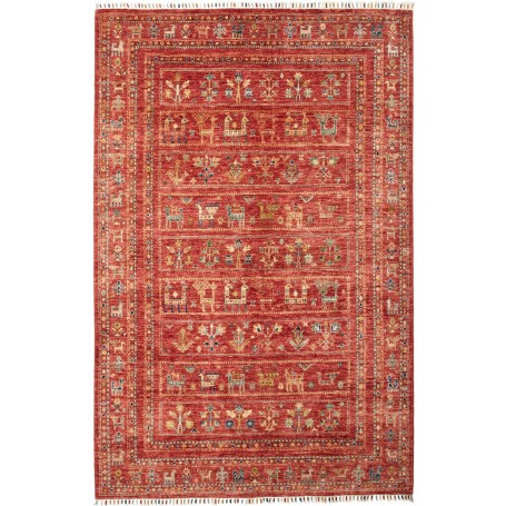 Tappeto Rubin Pakistan Geometrico Rosso Rubino 142x216 Cm