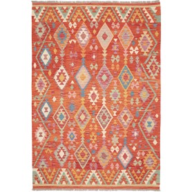 Tappeto Kilim Afghanistan Rosso-arancio Blu 167x246 cm