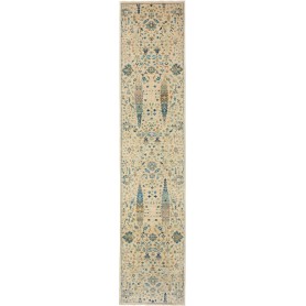 Tappeto Shahi Fine Pakistan Crema Blu 79x341 cm