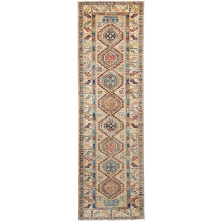 Tappeto Kazak Fine Pakistan Beige Blu 75x252 cm