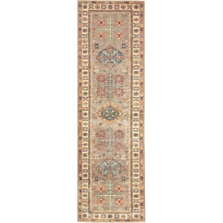 Tappeto Kazak Fine Pakistan Grigio Tortora Blu Petrolio 79x2