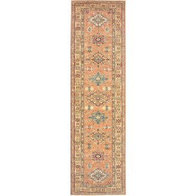 Tappeto Kazak Fine Pakistan Arancione Terracotta Blu 78x297