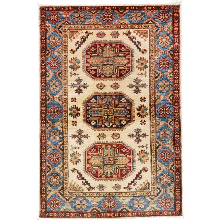 Tappeto Kazak Fine Pakistan Avorio Blu 125x187 cm