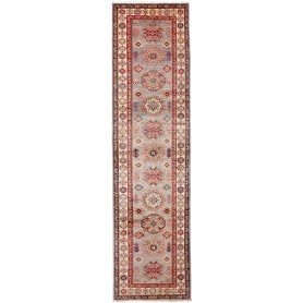 Tappeto Kazak Fine Pakistan Grigio-azzurro Rosso 82x313 cm