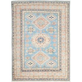 Tappeto Kazak Afghanistan Geometrico Azzurro Cielo Rosa Pesc