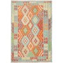 Tappeto Kilim Afghanistan Geometrico Turchese Arancio 151x20
