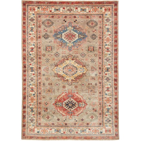 Tappeto Kazak Fine Pakistan Astratto Beige Tortora 162x235 c