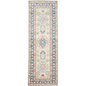 Tappeto Kazak Afghanistan Astratto Beige Chiaro Blu 84x240 c