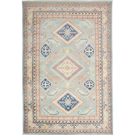 Tappeto Kazak Afghanistan Astratto Azzurro Tenue Blu Navy 12