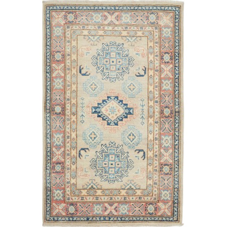 Tappeto Kazak Afghanistan Astratto Beige Blu 77x127 cm