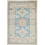 Tappeto Kazak Afghanistan Geometrico Azzurro Cielo Crema 95x