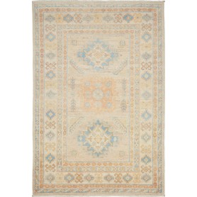 Tappeto Kazak Afghanistan Astratto Beige Blu Tenue 101x148 c