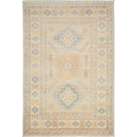 Tappeto Kazak Afghanistan Astratto Beige Blu Tenue 101x148 c