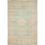 Tappeto Kazak Afghanistan Medaglione Verde Acqua Tenue Panna
