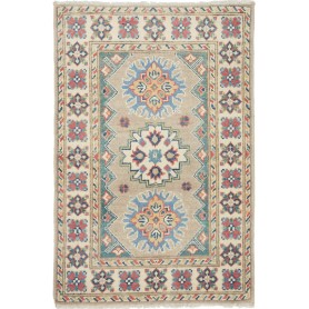 Tappeto Kazak Afghanistan Astratto Beige Blu 62x94 cm