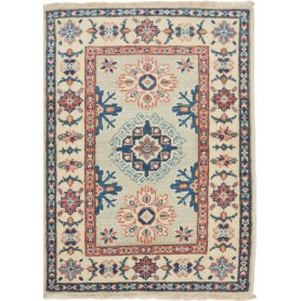 Tappeto Kazak Afghanistan Geometrico Verde Salvia Blu 61x85