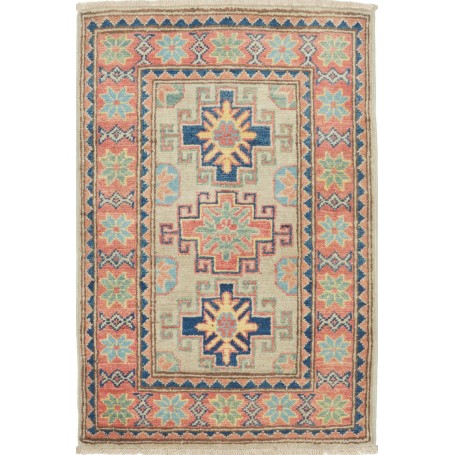 Tappeto Kazak Afghanistan Astratto Beige Corallo 57x87 cm