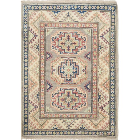 Tappeto Kazak Afghanistan Astratto Grigio Tortora Beige 64x9