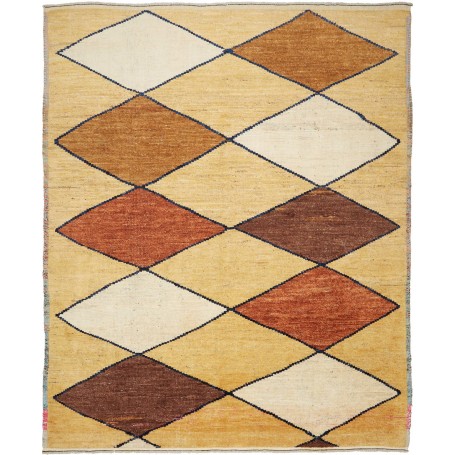 Tappeto Berbero Pakistan Geometrico Cammello Marron