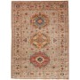 Tappeto Kazak Fine Pakistan Astratto Grigio Tortora Rosso Te