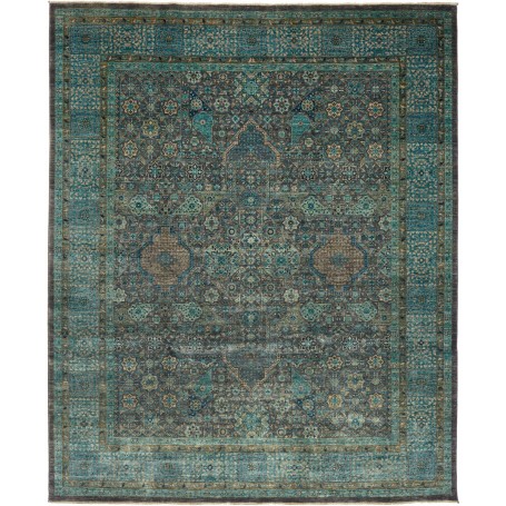 Tappeto Mamlouk Pakistan Geometrico Blu Petrolio Turchese 25