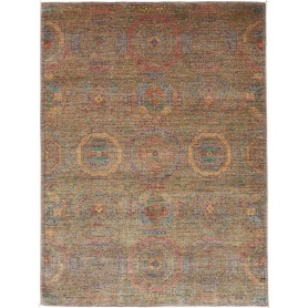 Tappeto Mamlouk Pakistan Astratto Marrone Terroso Ocra 153x2