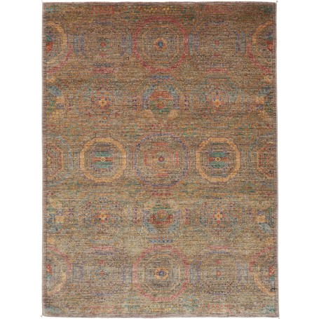 Tappeto Mamlouk Pakistan Astratto Marrone Terroso Ocra 153x2